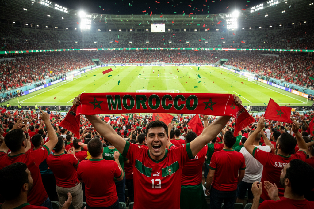 Morocco Satin Fan Scarf 🇲🇦⚽✨