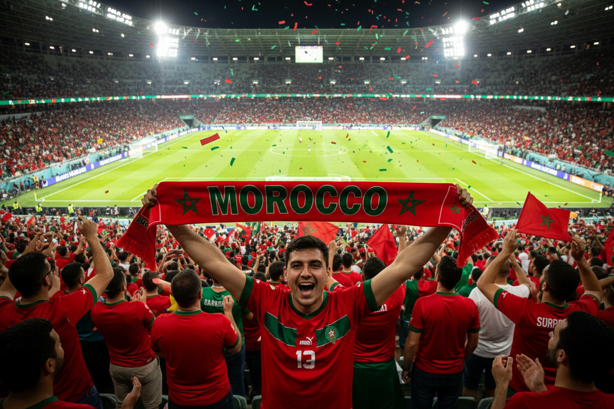 Morocco Satin Fan Scarf 🇲🇦⚽✨